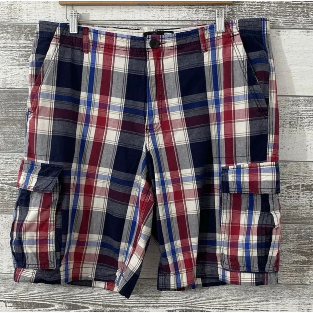 OP Cargo Plaid Short Men's Size 38 100% Cotton Golf Preppy Y2K